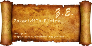 Zakariás Elmira névjegykártya